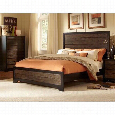 Pogressive Furniture P123-96-p123-78 Echo King Bed In B Lack/dark Oak