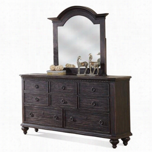 Riverside  11861-12860 Bellagio Eight Drawer Dresser By The Side Of Arch Mirror