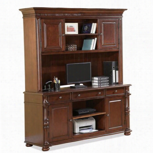 Riverside  65636-b5633 Dunmord Computer Credenza With Hutch In Upland Cherry