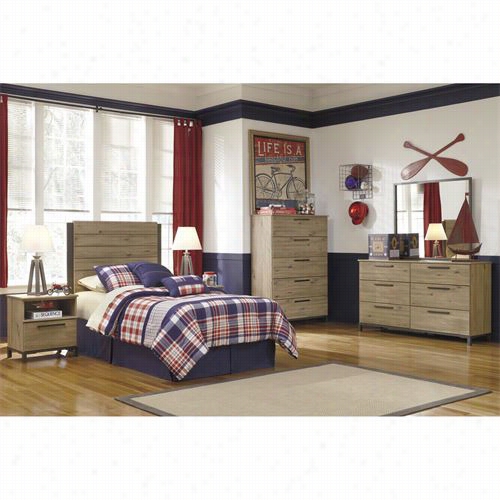 Signature Design By Asshley B29~84-29-886-b298-87-b298-91-b298 -911 Dexfield Full Size Panel Bed With Two Nightstands