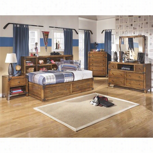 Signature  Designby Ashley B362-51-b362-85-b362-88-b362-45 Delburne Full Bed With Storage A Nd Chrst