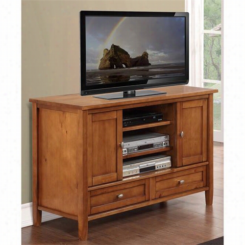 Simpli Home Axwsh004 Warm Shaker Tv Stand In Oney Brown