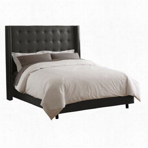 Skyline 534nbbed California King Nail Button Tufted Wngback Bed