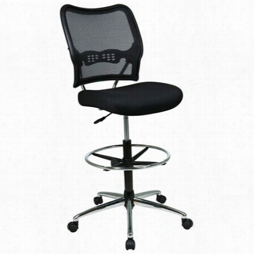 Space Seating 13-37p500d 13 Series Deluxe Air Grid Back Deafting Chair With Hrome Finish Base