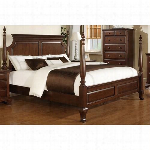 Sunset Commercial Ss-cn600-q-bed Cambridge Ueen Poster Bed In Rich Cherry