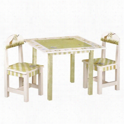 Teamson W-1374set Alphabet Able And Set Of 2 Chairs