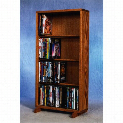 The Wood Sed 415-18 Solid Oak 4 Row Dowel Dvd Cabinet Tower