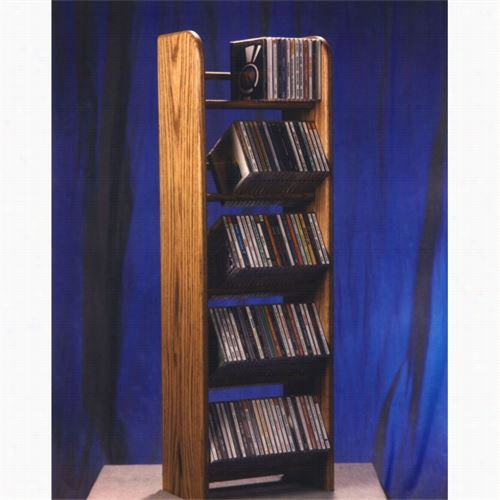 The Wiod Shed 504 Solid Oak 5 Row Dowel Cd Rack