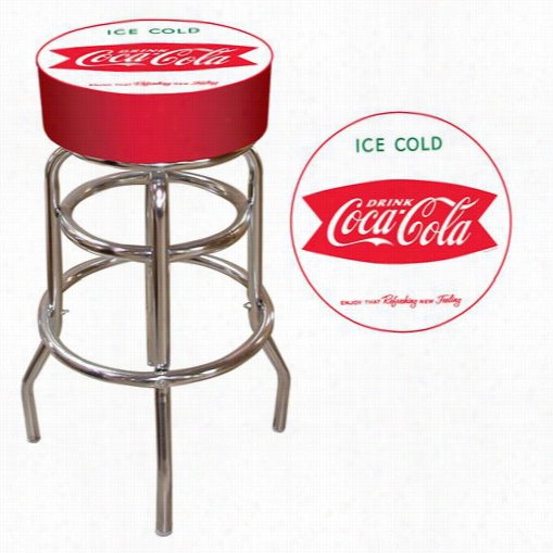 Trademark Home Ocke-1000-v8-s Vintage Coca-coal Coke Pub Stool - Ice Col Ddesign