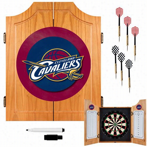 Trademark Home Nba7000-cc Cleveland Cavaliers Nba Wood Dart Cabinet Set
