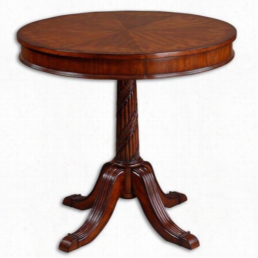 Uttermost 24149 Brakefield Round Table, Polished  Pecan