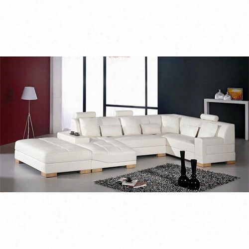 Vig Furniture Vgev2240 Divani Casa Florence Modrn Leather Ssctional Sof Ain White