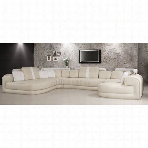 Vig Appendages Vgev6129 Divani Casa Modern Bonded Leather Sectional Couch In Choice Part/white