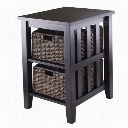 Winsome 92312 Morris Side Table With 2f Oldable Baskets In Espresso