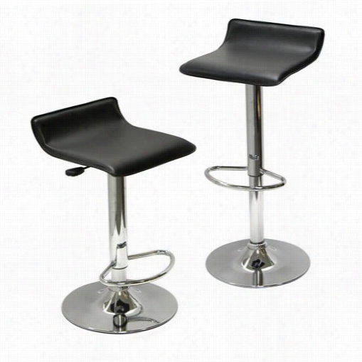 Winsome 93329 Spectrum Faux Leather Adjustable Airift Bar Stools - Set Of 2