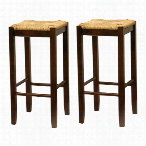 Winsome 94770 Rush Set Br Stool In Antique Walnut - Set O 2