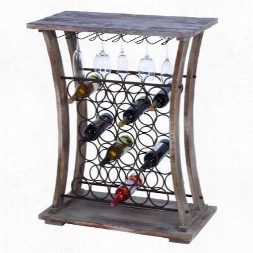 Woodland Imoprts 51856 Wood Metal Wine Bar