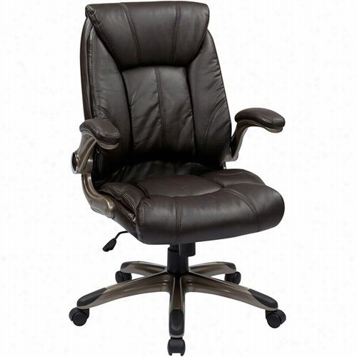 Worksmart Flh24981-u1 Esp Reseo Faux Leather Mid Back Managers Chair With Padded Flip Escutcheon