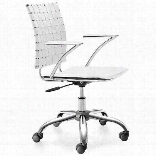 Zuo 205031 Criss Cross Office Chair In White