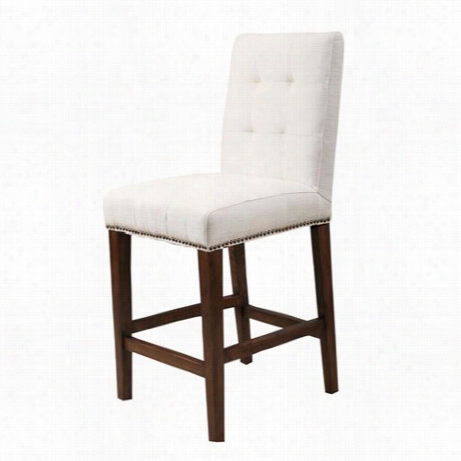 Abbyson Living Mp-3318-cs- Ivy Monica Pedersen Ellie Ivory Tufted Nailhead-trim L Inen Counter Stool