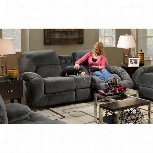 Chelsea Home Furniiture 73x1735-38-gens-30394-ac Douglas Argos Charcoal Console Loveseat With Sound