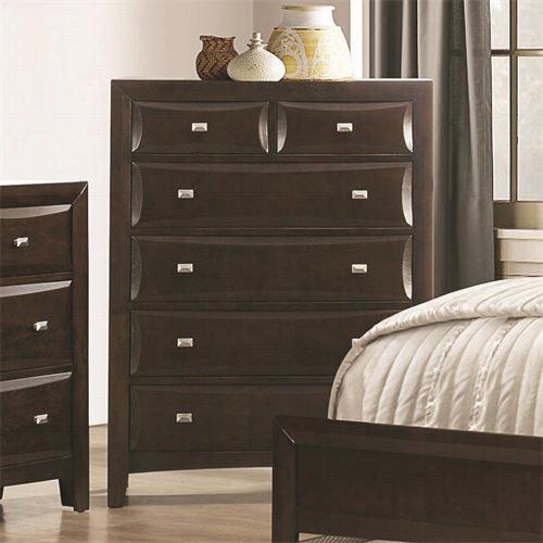 Coaster Frniture 204125 Cloverdale 6 Drawer Cest In Dark Cappuccino