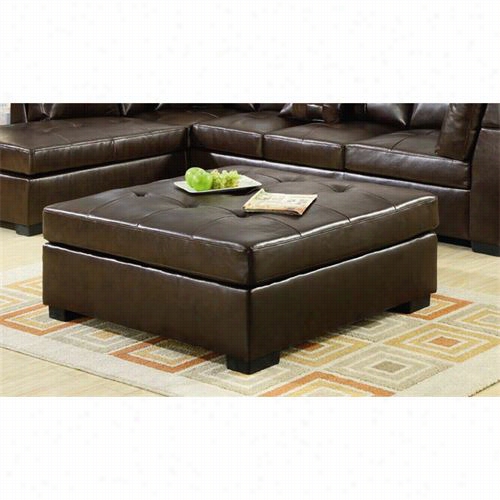 Coaster Furniture 500687 Darie Brown Leather Ottoma