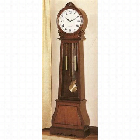 Coaster Furniture 900723 Granddfather Clock  With Round Top In Brown