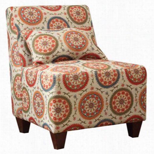 Kinfine K6426 Capacious Pagterned Armless Accent Chair