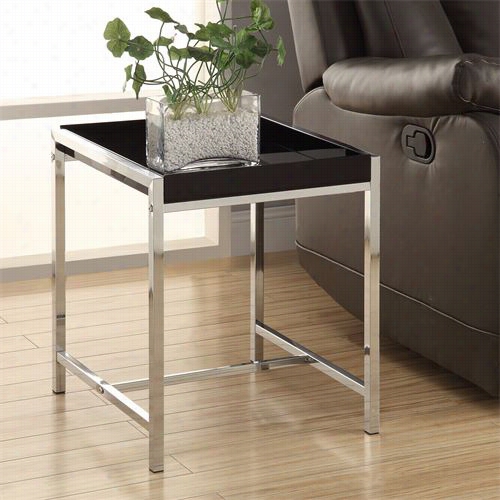Monarch Specialties I30 18""l Regulate Chrome Emtal Accent Table
