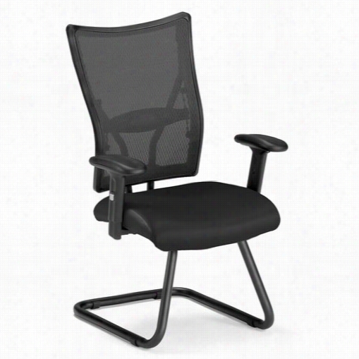 Ofm 595-l-black Talisto Series Executive Mid-back Leath Er And Mesh Guest Chai