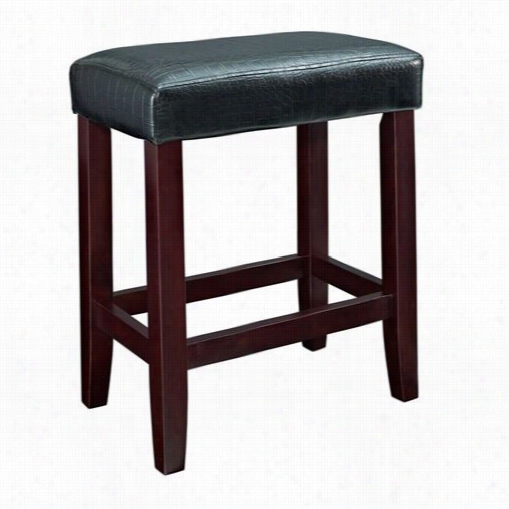 Powell Furniture 358 Crocdile Faux Leatherette Reckoner Height Stool - Set Of 2