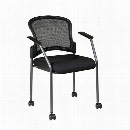 Proline Ii 86740 Rolling Visitors Chair In Titanium/black With Casters