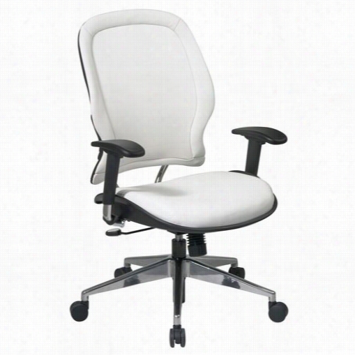Space Ssating 33-y22p91a8 33  Series White  Vinyl Managers Chair With Polished Aluminum Finish Base