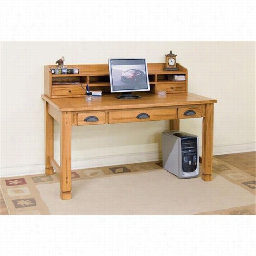 Sunny Designs 2865ro-h Sedonal Aptop Desk-hhutch In Rustic Oak