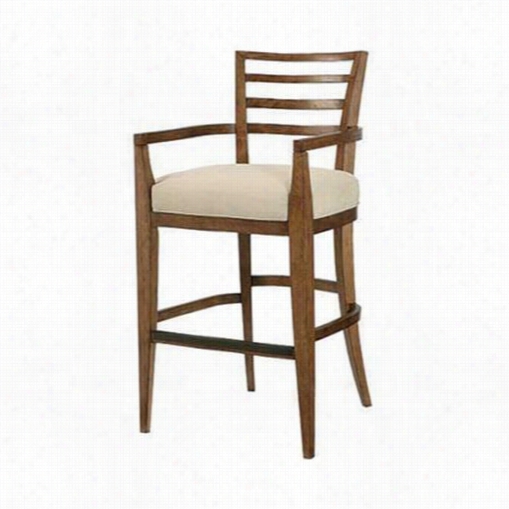 American Drew 314-690 Grove Point Ladder Back Bar Stool In Chocolate Brown Accent