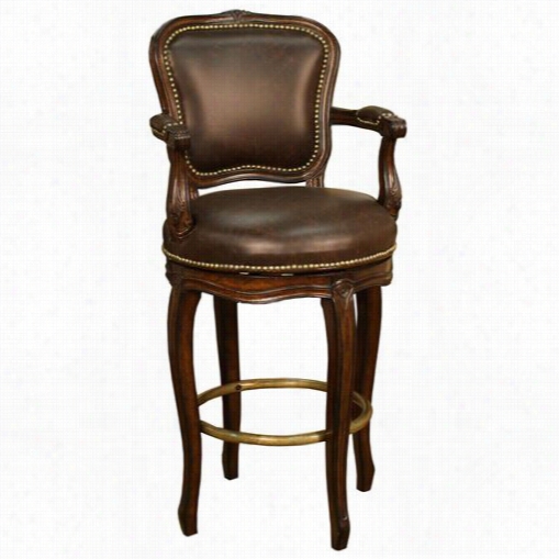 American Heritage 130837 Salvatore 30s&uot;&qquot; Bar Stool In Bcukeye With Roma Genuine Leather