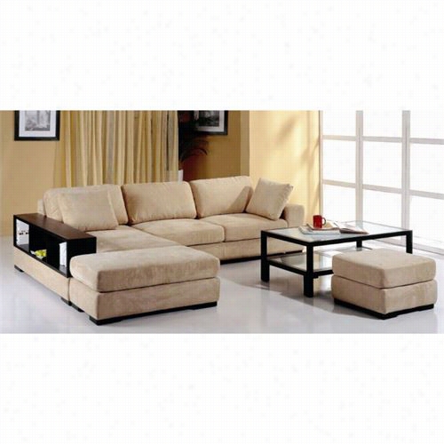 Beverly Hills Furniture Telus-beige--ssctional-rt Telus Fabric Right Facing Haise Sectional In Beige