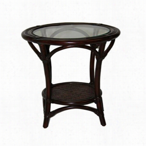 Bocr Atta N 150031 Bali Sidee Table By The Side Of 17-3/8""dia Glass Topp