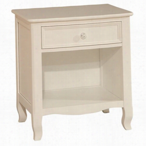 Bolton Furniture 8301500 Emma 1 Drawer Nightstand In White