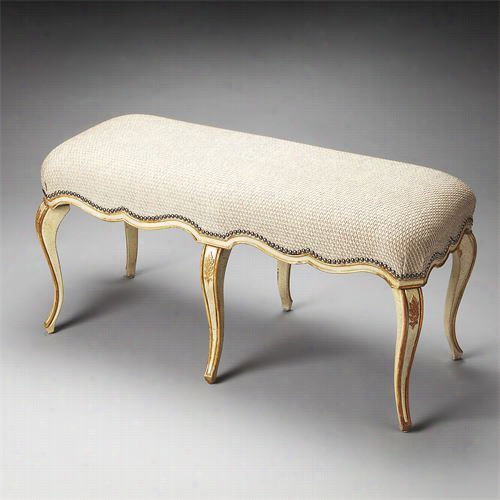 Butler 2902221 A Rtists' Originals Michelline Bench In Cream And Gold Painted