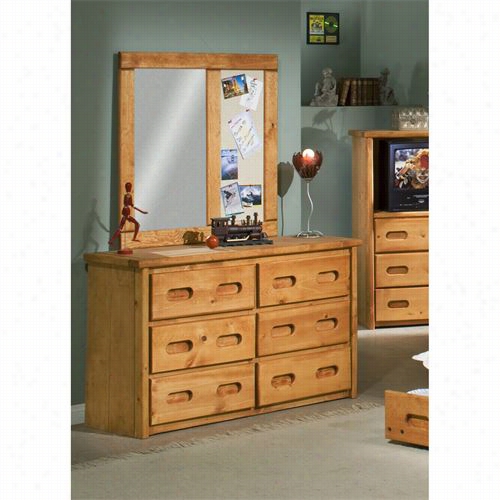 Chelsea Home Appendages 3544775-4780 6 Dawer Dresser In Cinnamon Wth Mirror