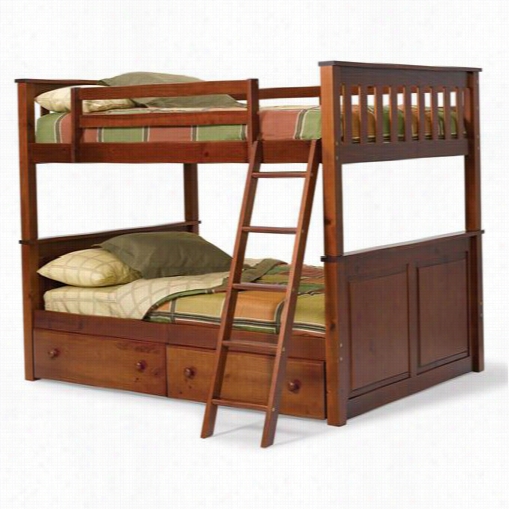 Chelsea Home Furniture 36652540-s Ful1 / Full Mission Panel Bunk Bed With Unde Rbed Storage In Dark