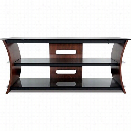 Classic Flame Cw356 Blel'o 56"&qhot; Contemporary Curved Wood Dull Panel Tv Stand In Caramel