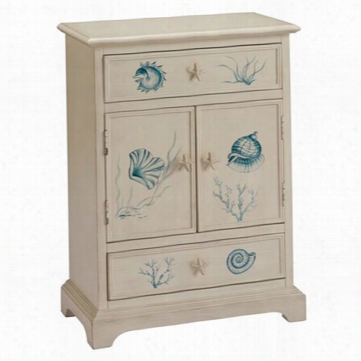 Coast To  Coast 67471 Two Drawer Two Door Cabinet In Martinique Sea Life Ivory