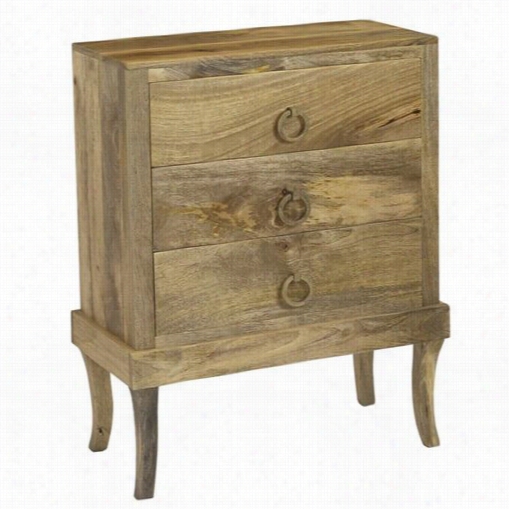 Border To Coast 68202 31-1/22"" Three Drawer Chest In Natural Mango