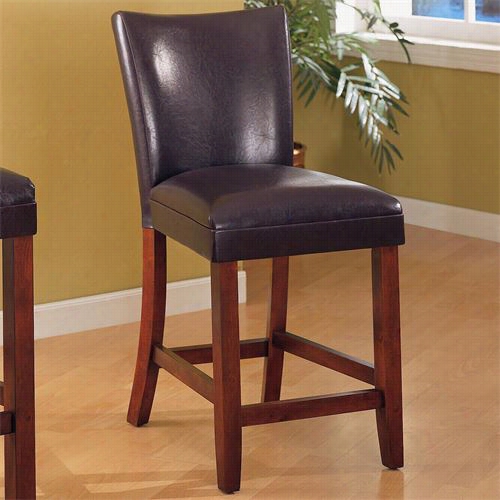 Coaster Appendages 100358 Telegraph 24&qot;"h Bar Stool In Cherry With Brown Fabric - Set Of 2