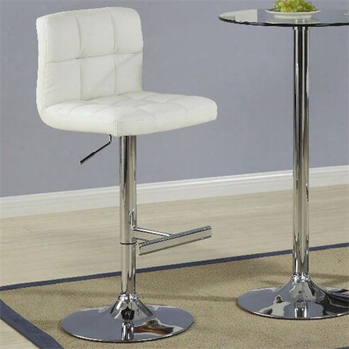 Coaster Movables 120356 15-1/4quot;" Contemporaary Upholsteredbar Stool In Chrome With Cream Fabric - Set Of 2