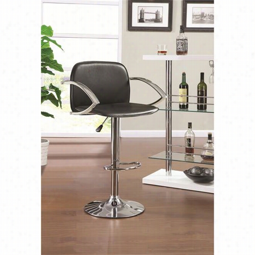 Coaster Furniture 122093 Contemporary Adjustable Bar Stool In Black