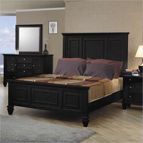 Coaster Furniture 201321q Sandy Beachh Classic Queen High Headboard Bed In Black